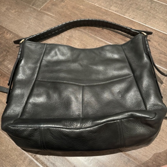 Cole Haan Felicity Hobo Handbag – Classic, Soft Leather Shoulder Bag Black - Picture 3 of 11
